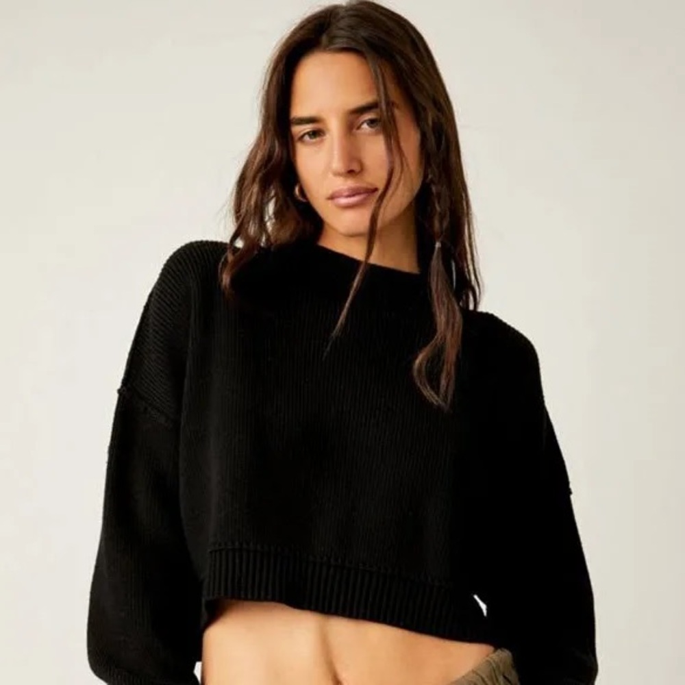 Free People Easy Street Crop Pullover Sweater XS